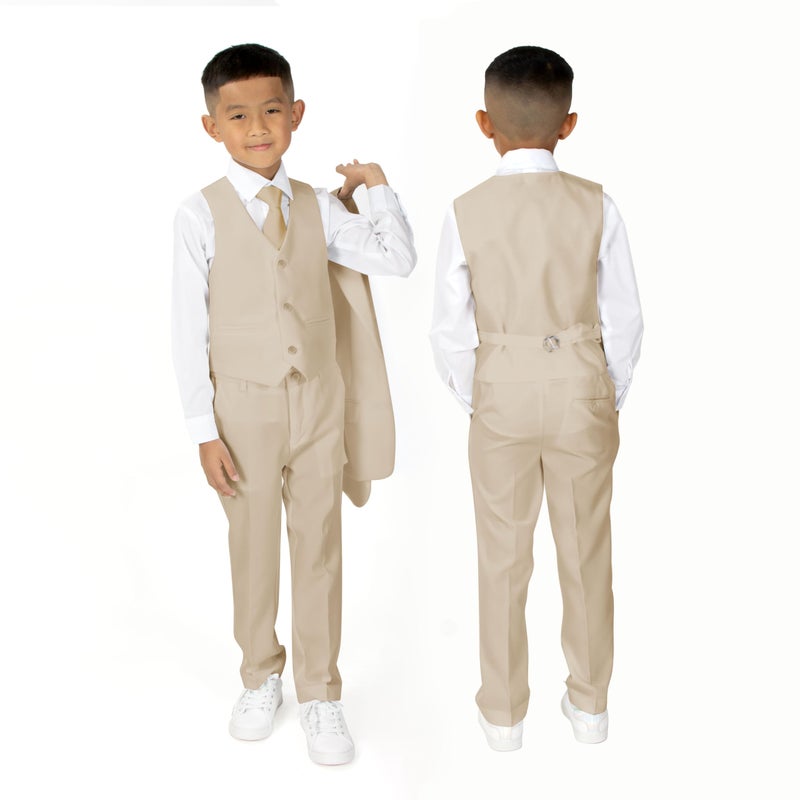 Spring Notion Big Boys' Modern Fit Khaki Suit Set 18 - Image 3